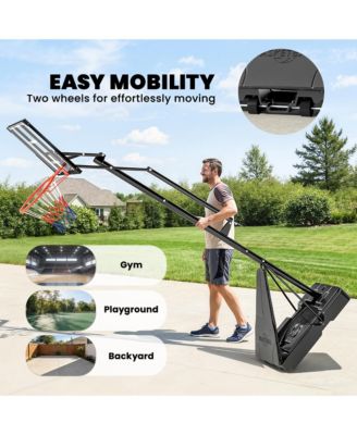 Basketball Hoop, 8-10ft Adjustable Basketball Goal, Hand-Crank Lift