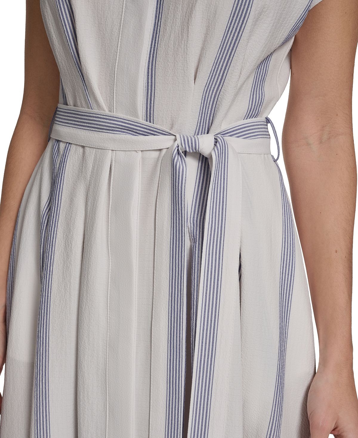 Calvin Klein Women's Striped Collared Neck Shirt-Dress view 4 — MAYCSS fashion products