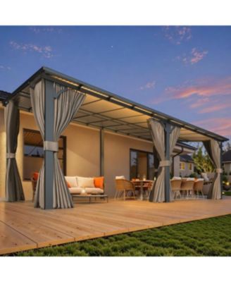  Wall Gazebo with Curtains and Mosquito Netting