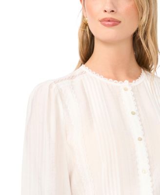 Women's Lace Button-Front Blouse