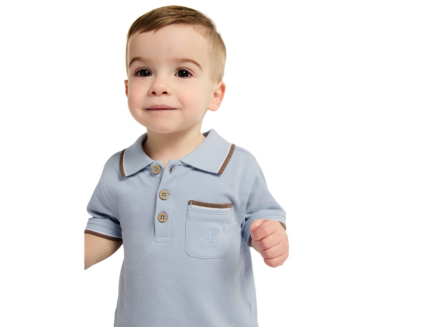 Комплект Calvin Klein Tipped Polo Shirt and Twill Shorts, 2-Piece Set для мальчиков-малышей, цвет: Синий / Коричневый — фото 7