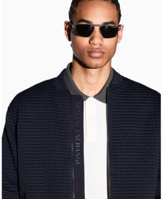 Men's Quilted Textured Bomber Jacket