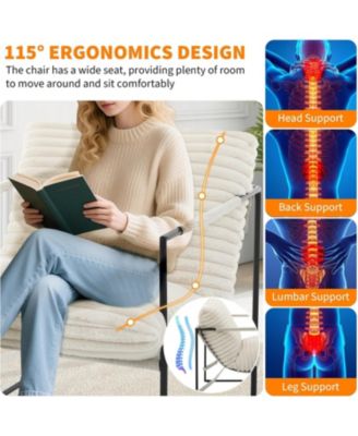 Sling Accent Chair with Metal Frame and Foam Cushion