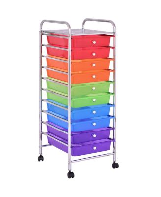10 Drawer Rolling Storage Cart Scrapbook Paper Office School Organizer