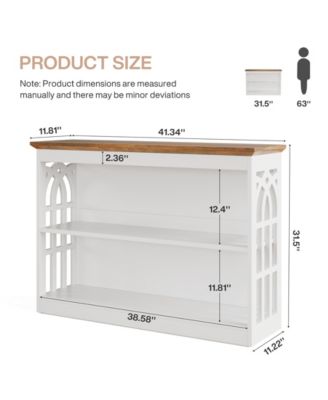 41.34" 3 Tier Console Table, Narrow Entryway & Sofa Table for Living Room