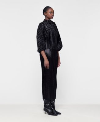 Women's Fitted Plisse Skirt