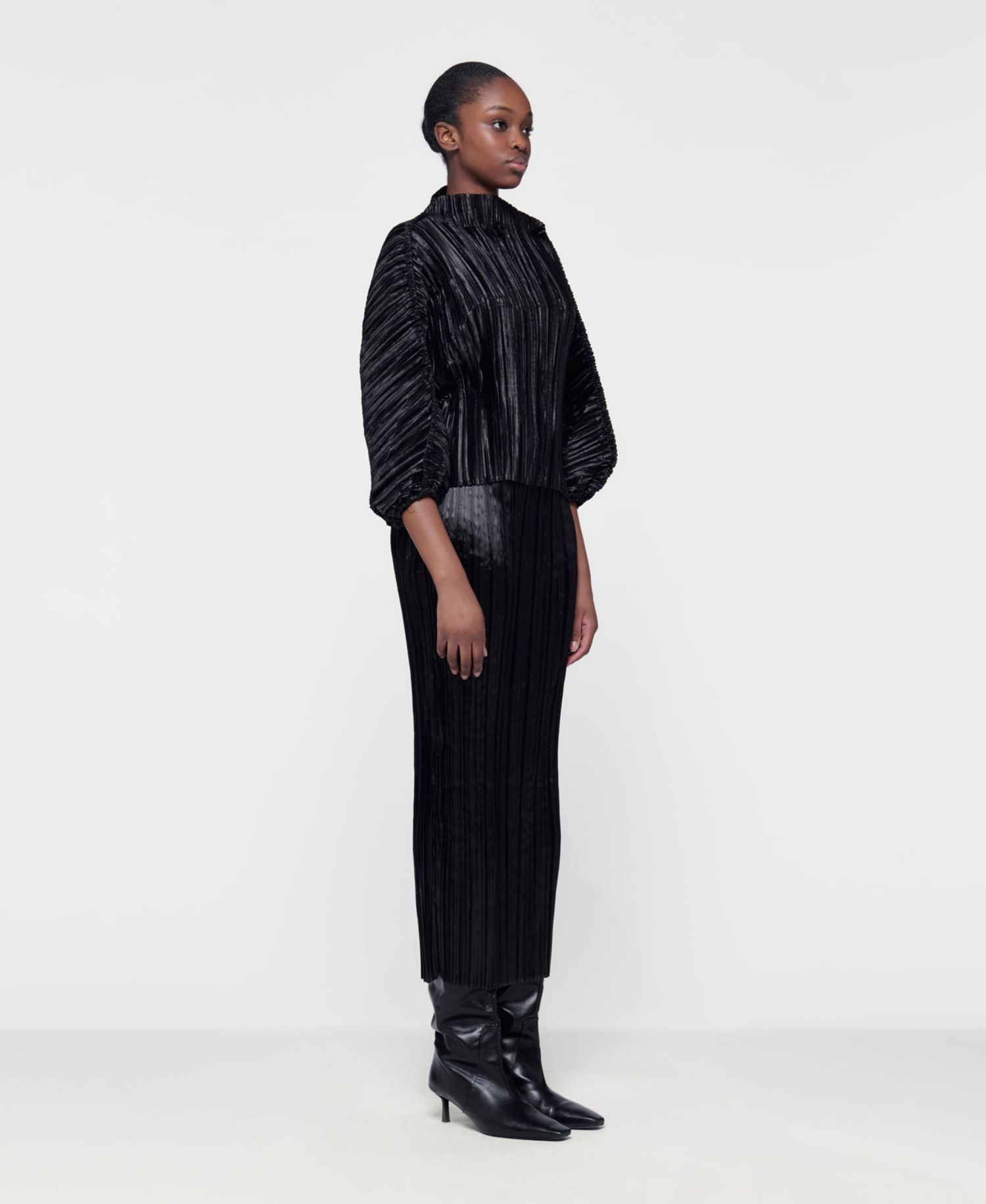 Women's Fitted Plisse Skirt