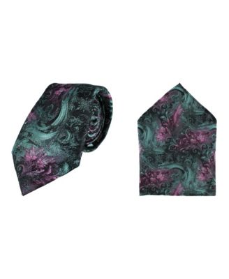 Men's Arcane Storm Silk Tie & Pocket Square Bundle