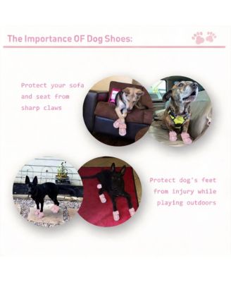 Dog Boots with Reflective Straps and Anti-Slip Soles for Large Dogs