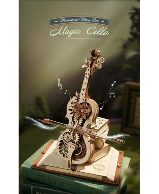 Magic Cello Adults 3D Puzzles, 3D Wooden Puzzles for Adults, Wooden Music Box Puzzle to Build, Unique Music Gift Hobby Kits Festival Gift