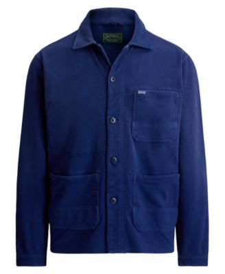 Men's Straight Collar Long-Sleeve Overshirt