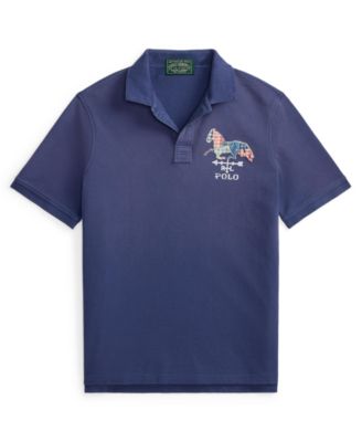 Men's Short-Sleeve Ribbed Collar Polo Shirt