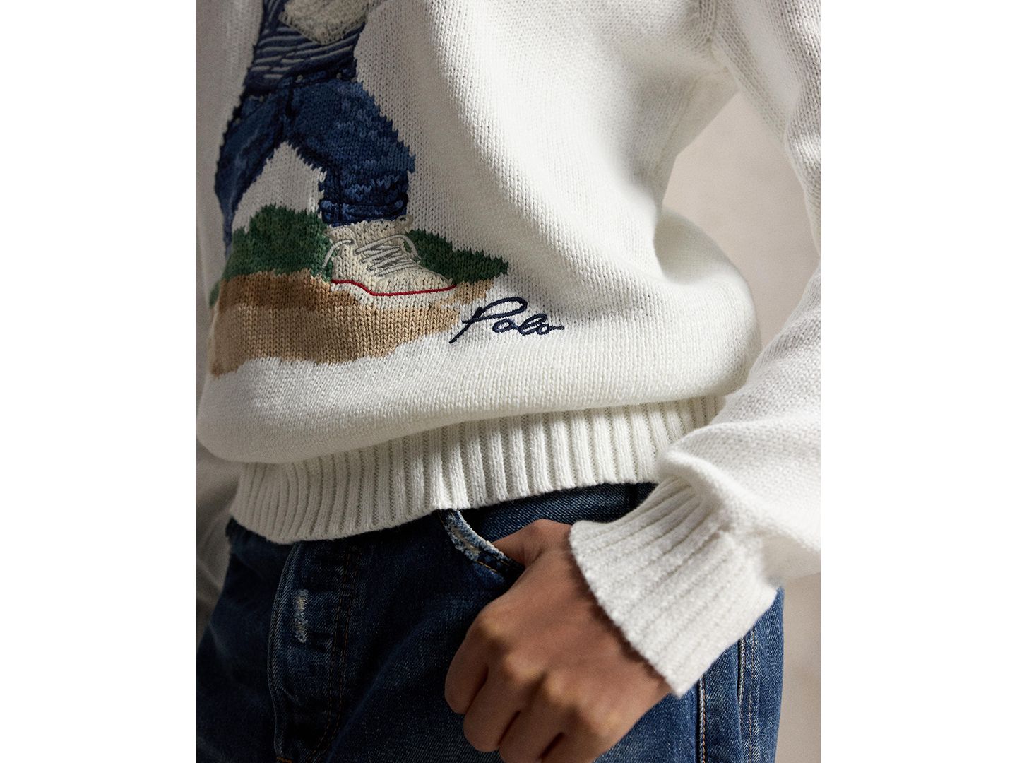 Мужской свитер Polo Ralph Lauren and Crewneck, цвет: Белый комбинированный — фото 6