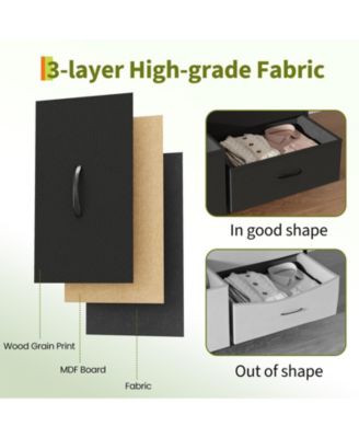 63" Wooden Dresser TV Stand with 9 Fabric Drawers for Large TVs