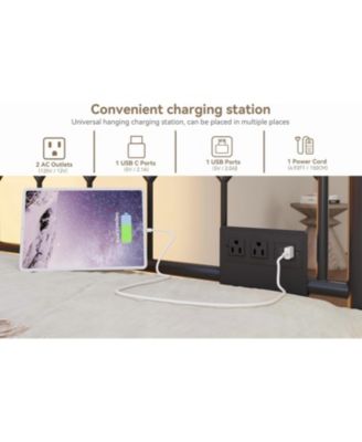 Twin Size Metal Daybed with Trundle Sofa Bed Frame Charging Station LED Lights Perfect for Living Room Guest Room Apartment