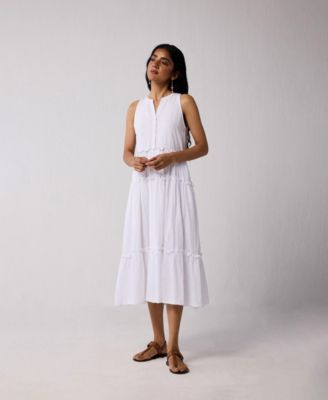 Women's Embroidered Sleeveless Maxi Dress