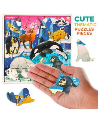 28 Piece Wooden Animal Puzzles for Kids Ages 3–5