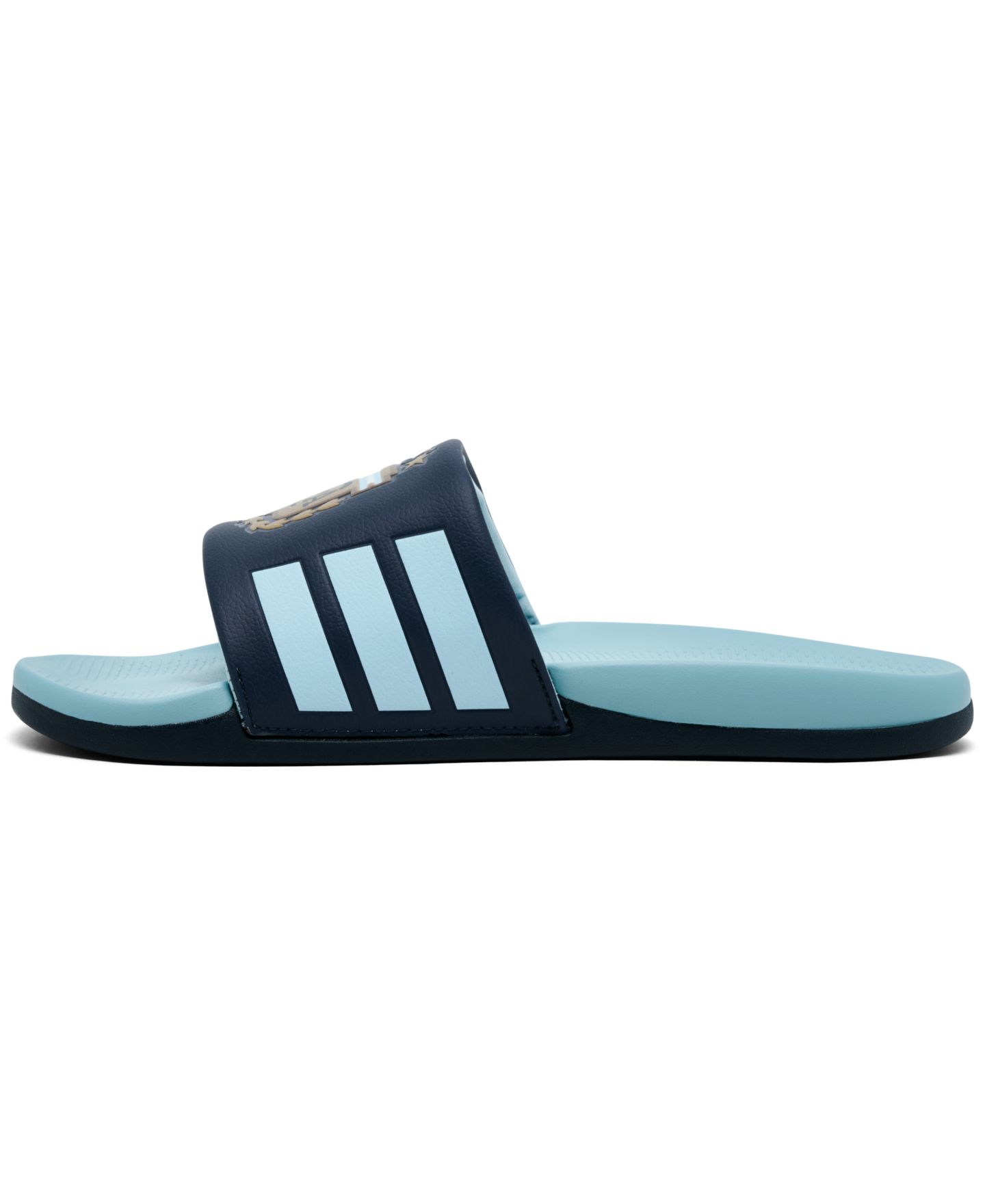 Мужские сандалии adidas Adilette Comfort 2.0 Argentina Slide, цвет: Тёмно-синий / Золотой — фото 2