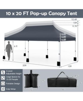 Foldable Outdoor Canopy Gazebo with Storage Bag