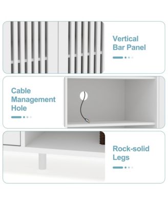 Large TV Stand with Set of 2 Bookcases, Farmhouse Entertainment Center for 70" Television with Storage Cabinets