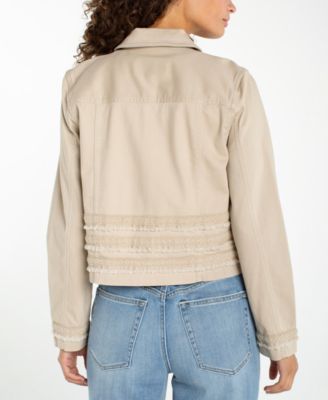 Petite Fray Detail Trucker Jacket