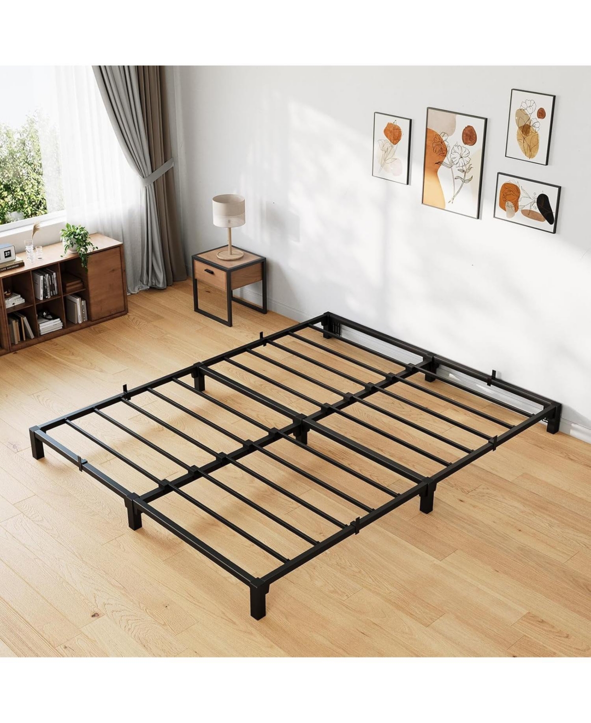 gaomon 6 Inch King Metal Bed Frame-Heavy Duty 800lb Capacity-Noise-Free Platform-No Box Spring Needed-Tool-Free Assembly