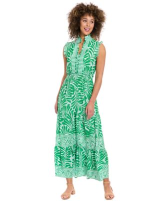 Petite High-Neck A-Line Maxi Dress