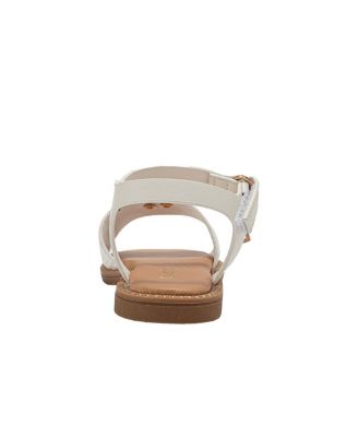 Big Girls Girl's  Fashion Sandal with Flower Medallion and Hanging  b  Charm – Comfy Dressy Shoes