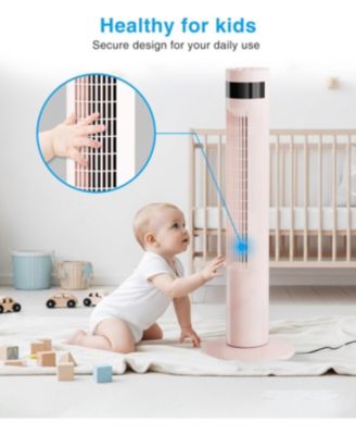 Digital Oscillating Tower Fan, 3-Speed with Remote & 12H Timer