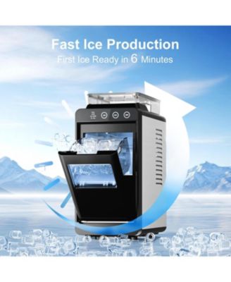 Slim Stainless Steel Ice Maker, Dual Water Tanks (2L Total) & 26 lbs. Capacity