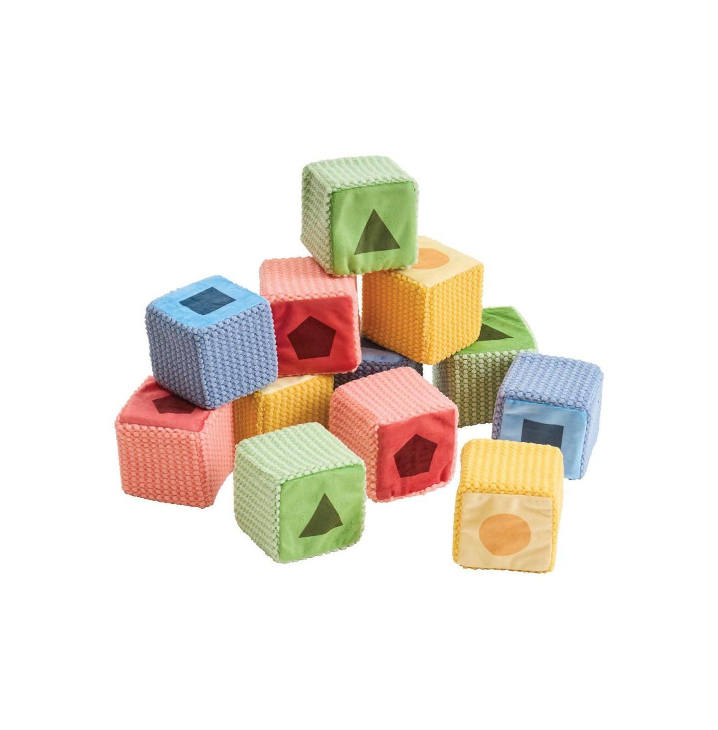 Детские конструкторы Kaplan Early Learning Soft Shape and Color Blocks, 12-Piece Set, Ages 6 Months+, цвет: Assorted Pre-Pack — фото 1