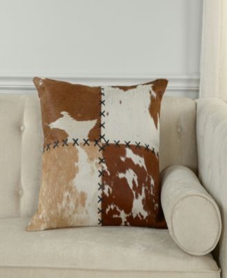 Judith Leather Cotton Decorative Pillow, 22" x 22"
