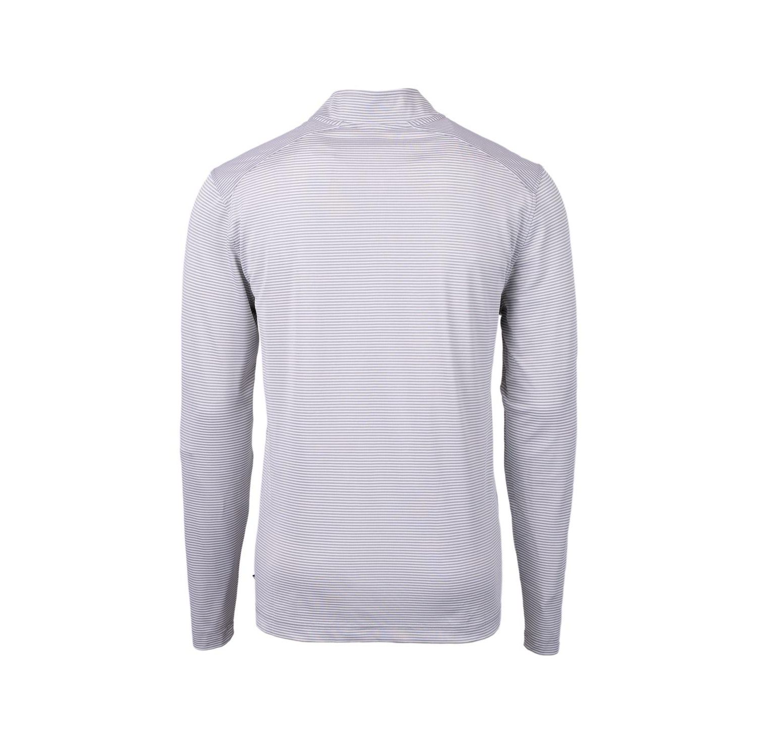 Men's Gray Florida State Seminoles Alumni Logo Dry Tec Virtue Eco Pique Micro Stripe Quarter-Zip Pullover
