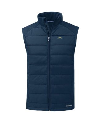 Men's Navy Los Angeles Chargers Primary Mark Evoke PrimaLoft Hybrid Eco Softshell Full-Zip Vest