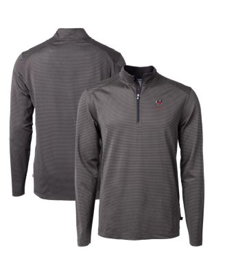 Men's Black Georgia Bulldogs Alumni Logo Virtue Dry Tec Eco Pique Micro Stripe Quarter-Zip