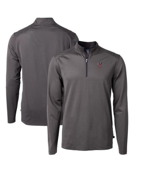 Мужская толстовка на молнии Cutter & Buck Black Georgia Bulldogs Alumni Logo Virtue Dry Tec Eco Pique Micro Stripe Quarter-Zip