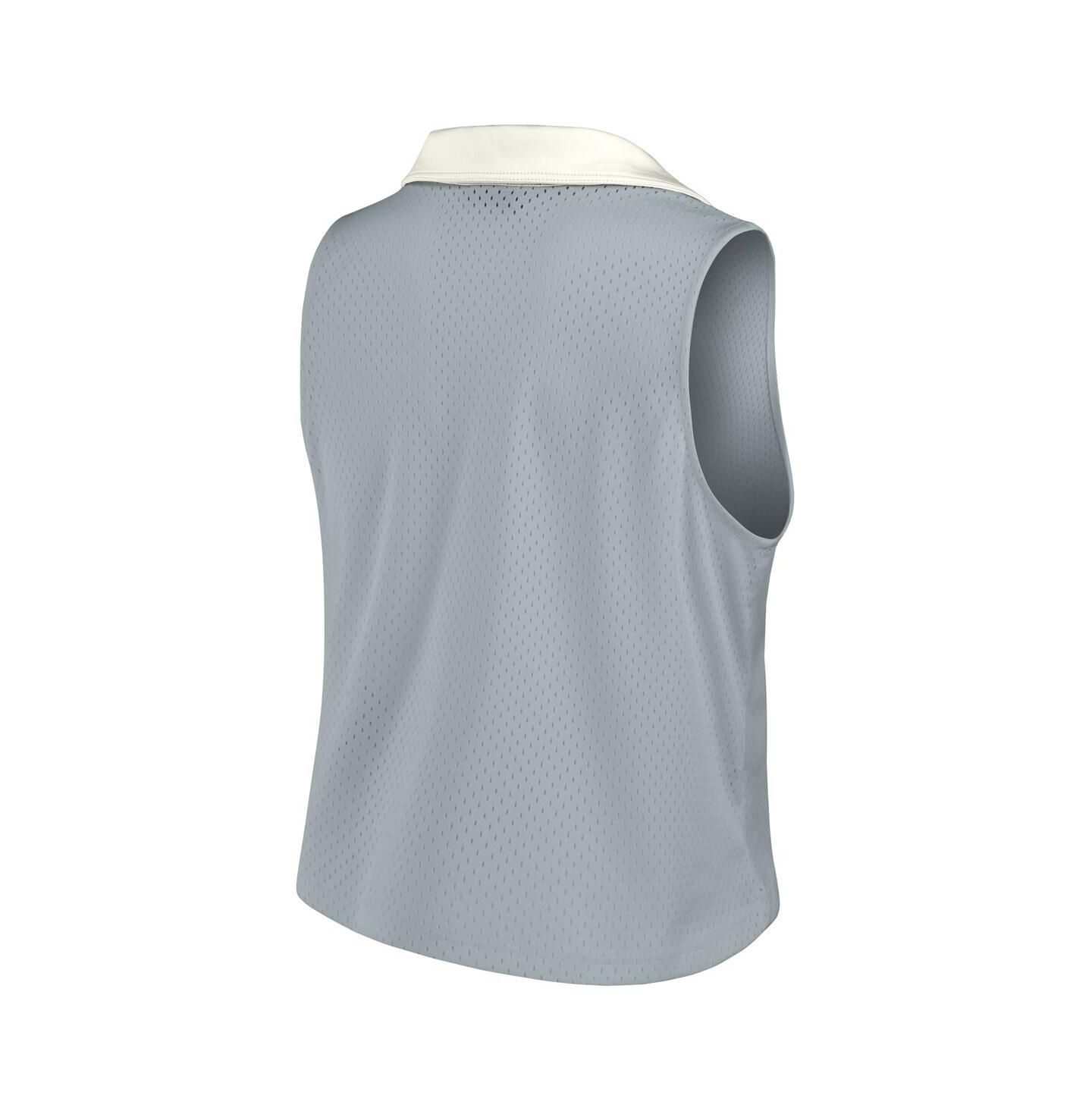 Женский топ Fanatics Gray Philadelphia Eagles Studio Wellness V-Neck — фото 2
