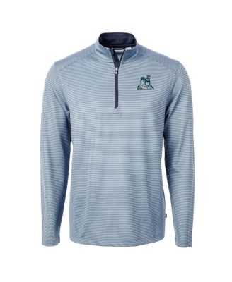 Men's Light Blue/Navy Citadel Bulldogs Vault Dry Tec Virtue Eco Pique Micro Stripe Quarter-Zip Pullover