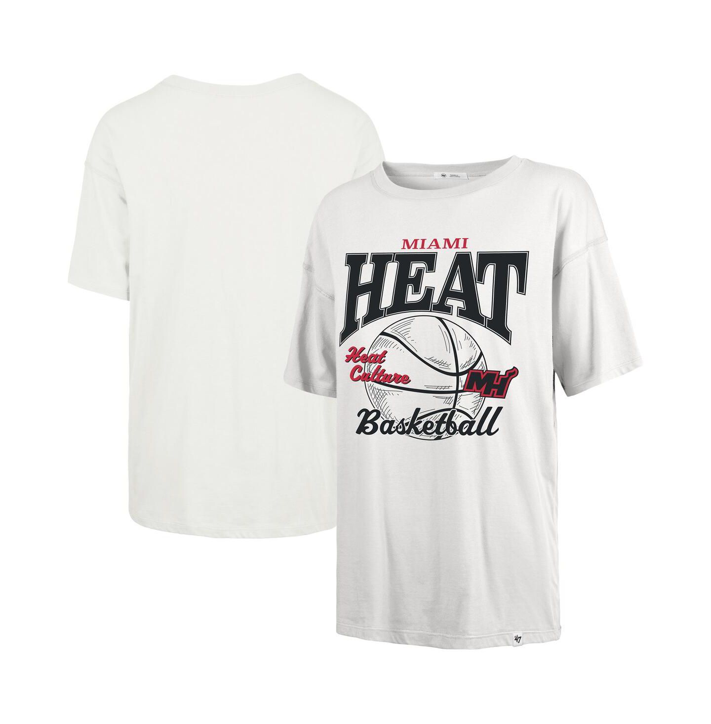 Женская футболка '47 Brand White Miami Heat City Edition Down Court Sadie — фото 1