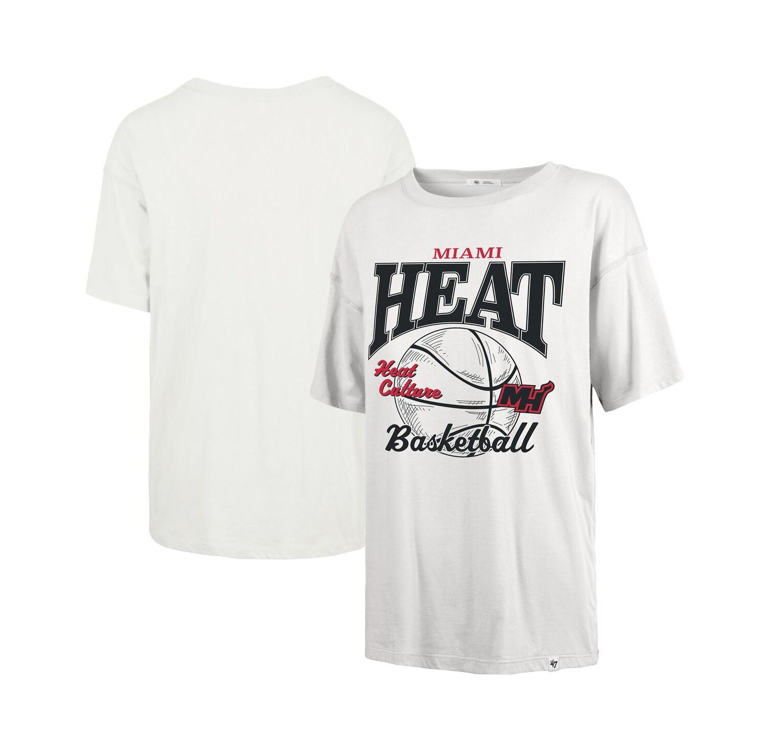 47 Brand Women's White Miami Heat City Edition Down Court Sadie T-Shirt
