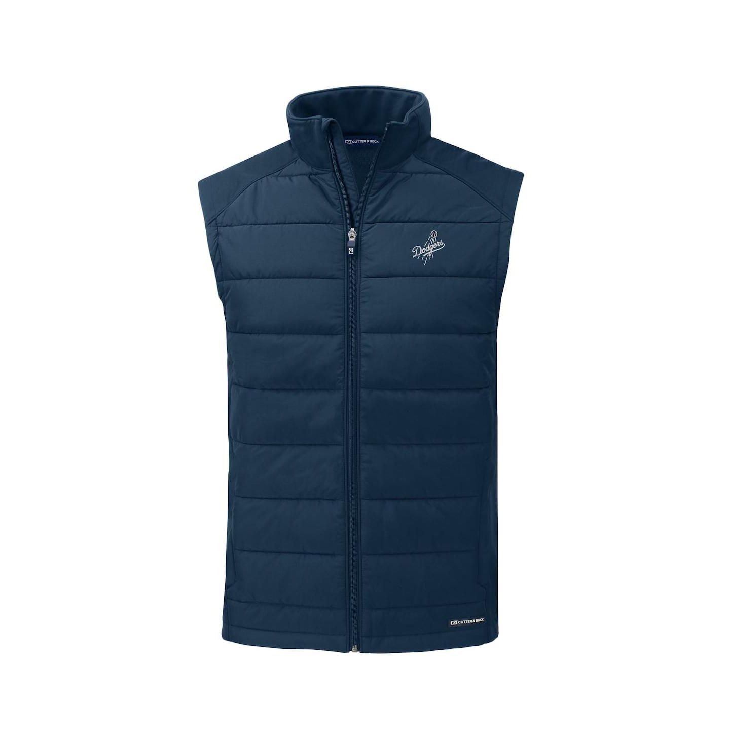 Мужской жилет Cutter & Buck Navy Los Angeles Dodgers Evoke Hybrid Eco Softshell Full-Zip Vest — фото 2