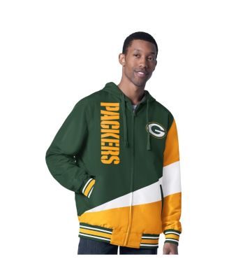 Men's Green/Charcoal Green Bay Packers Dual Threat Reversable Full-Zip Hooded Jacket