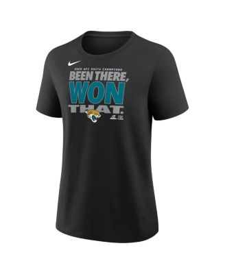 Women's Black Jacksonville Jaguars 2025 AFC South Division Champions Locker Room Trophy Collection T-Shirt
