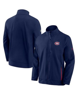 Men's Navy Montreal Canadians Authentic Pro Rink Coaches Full-Zip Jacket