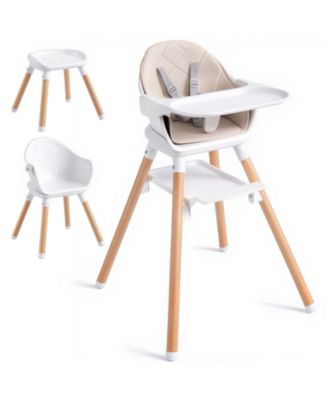 Convertible Baby High Chair with Adjustable Footrest and Detachable Tray