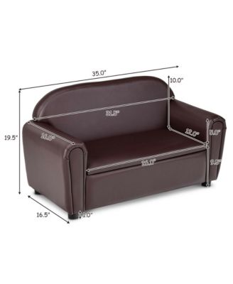 Kids Sofa Armrest Chair Lounge Couch Wood Construction Storage Box Living Room