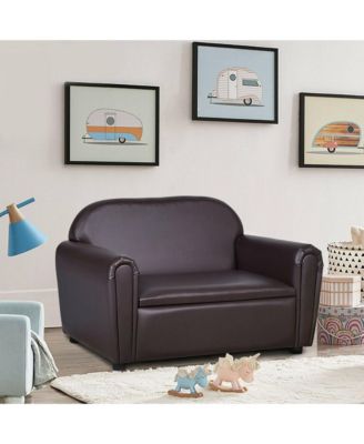 Kids Sofa Armrest Chair Lounge Couch Wood Construction Storage Box Living Room