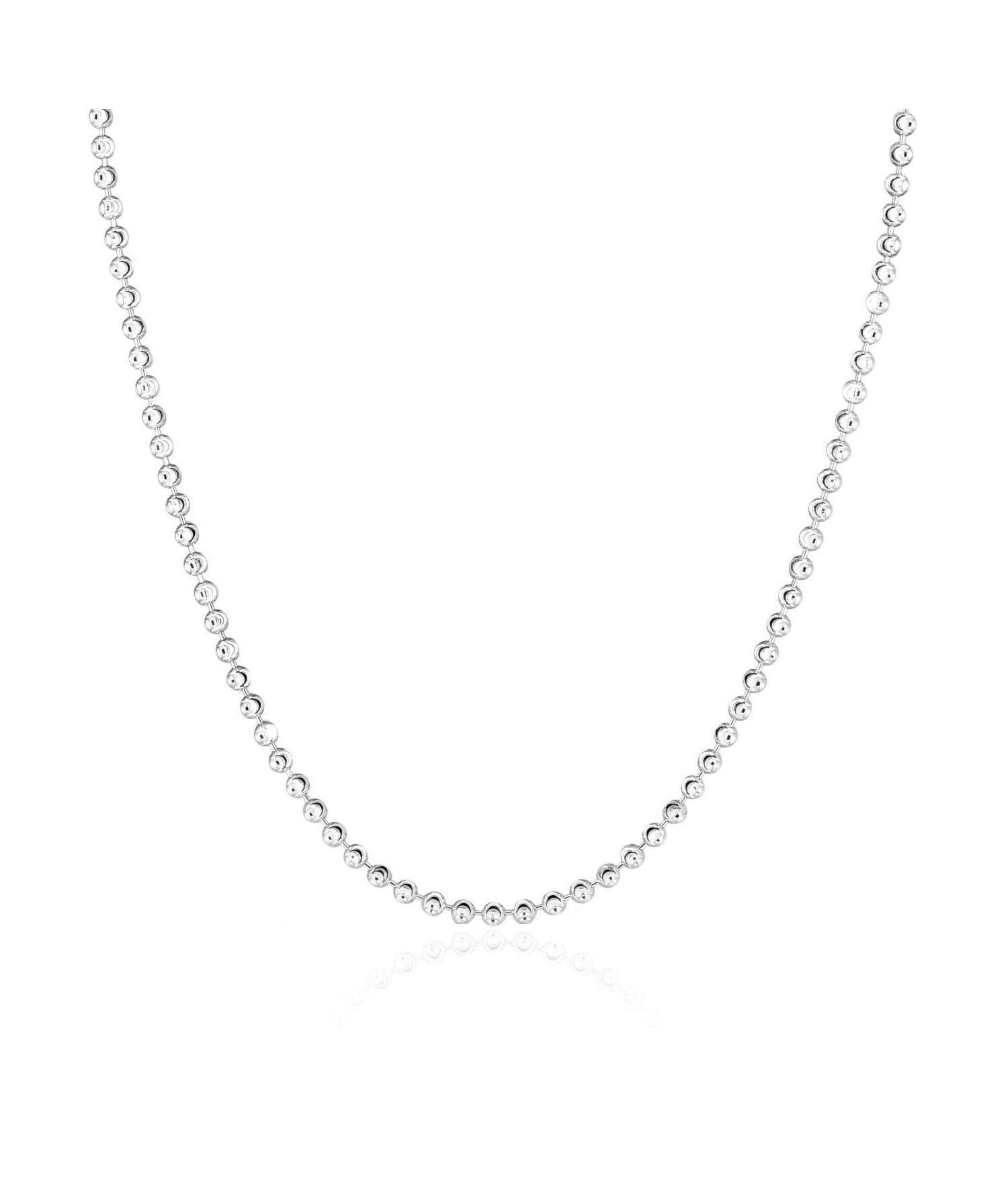 Moon Bead Chain Necklace Sterling