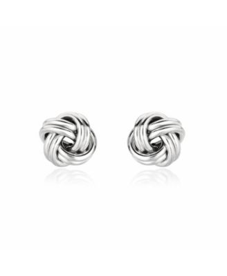 Large Polished Knot Stud Earring Sterling Silver