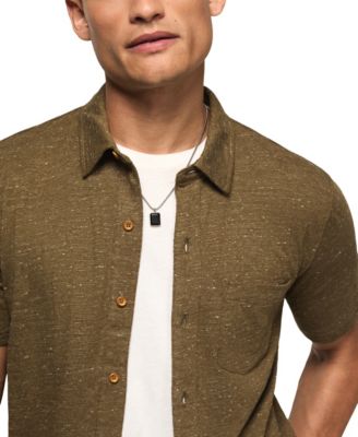Men's Short-Sleeve Linen Knit Shirt